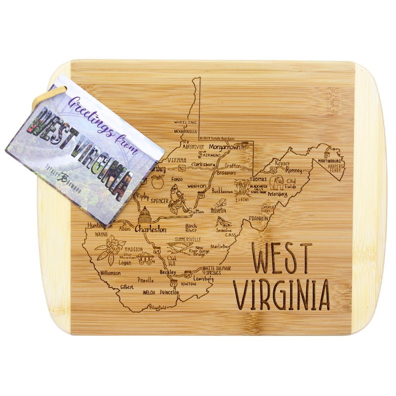 Totally Bamboo A Slice of Life West Virginia State Serving and Cutting Board, 11" x 8.75" - Image 5